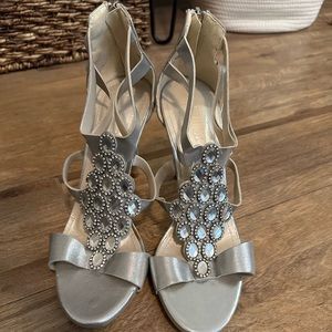 Silver formal shoes